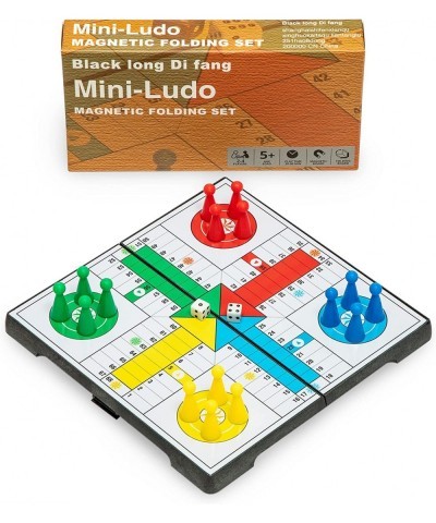 Ludo Magnetic Folding Pocket-Size Travel Board Game Set - 6.5 Inches Mini Folding and Light-Portable Classic Strategy Game Se...