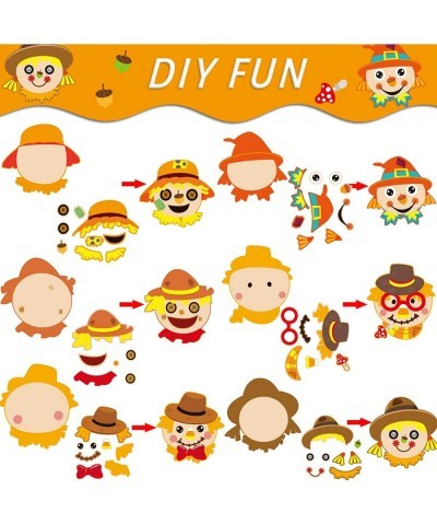 30 Pcs Thanksgiving Craft Kits DIY Scarecrow Craft for Kindergarten Kids Fall Autumn Art Craft Make Your Own Scarecrow Head S...