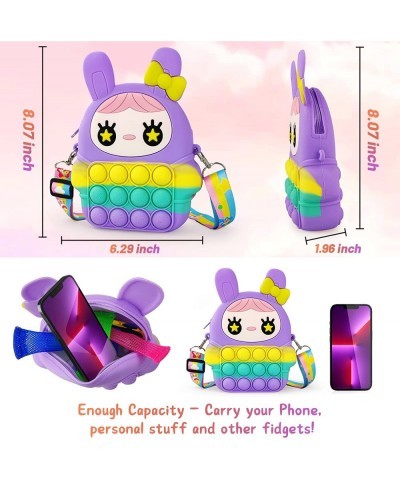 Big Pop Purse for Girls Fidget Toy ???? Cute Bunny Shoulder Pop Bag for Girls Fidget Purse Large Pop Crossbag Fidget Bags for...