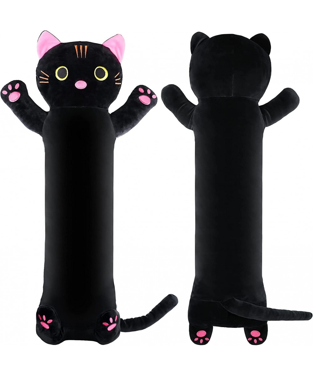 Cat Plush Long Pillow Black Doll Cartoon Body Sleeping Hugging Long Pillows Kitten Stuffed Toy Home Sofa Cushion Decor 43 inc...