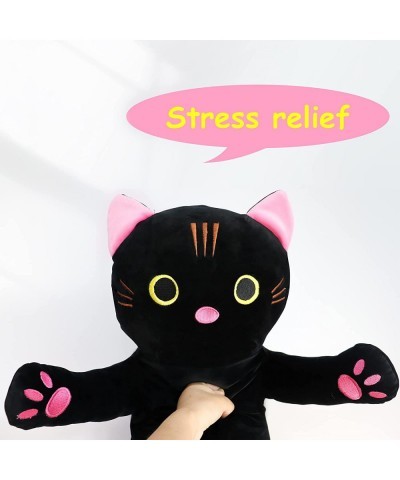 Cat Plush Long Pillow Black Doll Cartoon Body Sleeping Hugging Long Pillows Kitten Stuffed Toy Home Sofa Cushion Decor 43 inc...