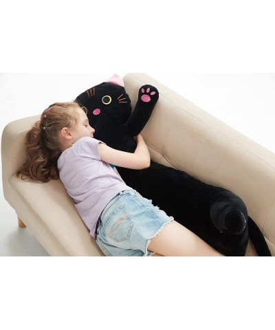 Cat Plush Long Pillow Black Doll Cartoon Body Sleeping Hugging Long Pillows Kitten Stuffed Toy Home Sofa Cushion Decor 43 inc...