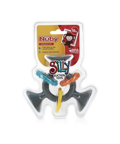 Silly Three Prong Interactive Suction Toy with Colorful Rings Gray $16.82 Bathtub Toys