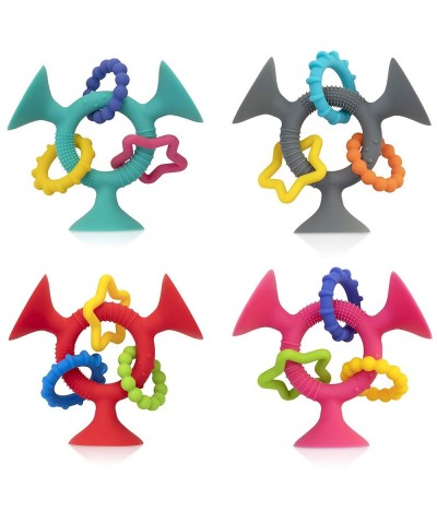 Silly Three Prong Interactive Suction Toy with Colorful Rings Gray $16.82 Bathtub Toys