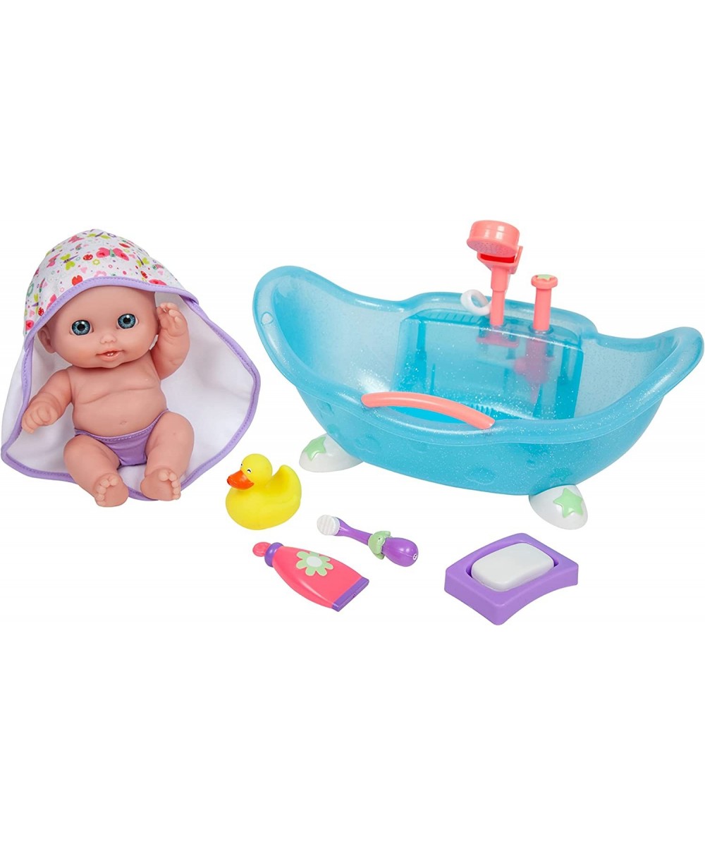 Lil Cutesies 8.5" All Vinyl Doll and Real Working Bath Set | Posable and Washable | Removable Outfit | Bath with Play Accesso...