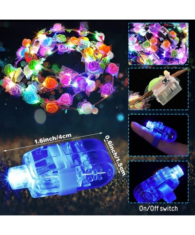 175 Pieces LED Light Up Toys Glow in The Dark Party Supplies Include LED Flashing Glasses Flower Headband Crown Bracelets Fin...