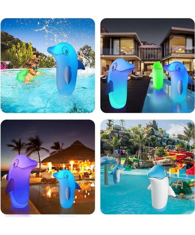 25'' Light Up Pool Toys for Kids Adults Inflatable Dolphin Stand Up on Water Land with Tumbler Design / LED & Remote / 13 Col...