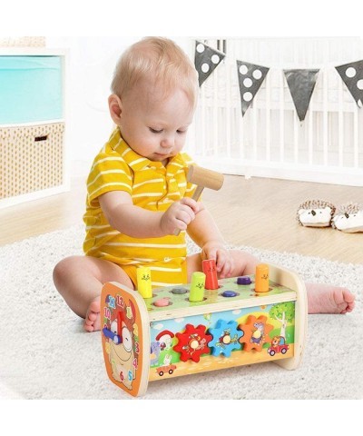 Wood Pounding Bench Hammer Toy with Gears Clock Sliding Mirror Preschool Early Learning Toy for Boys and Girls $18.30 Early D...