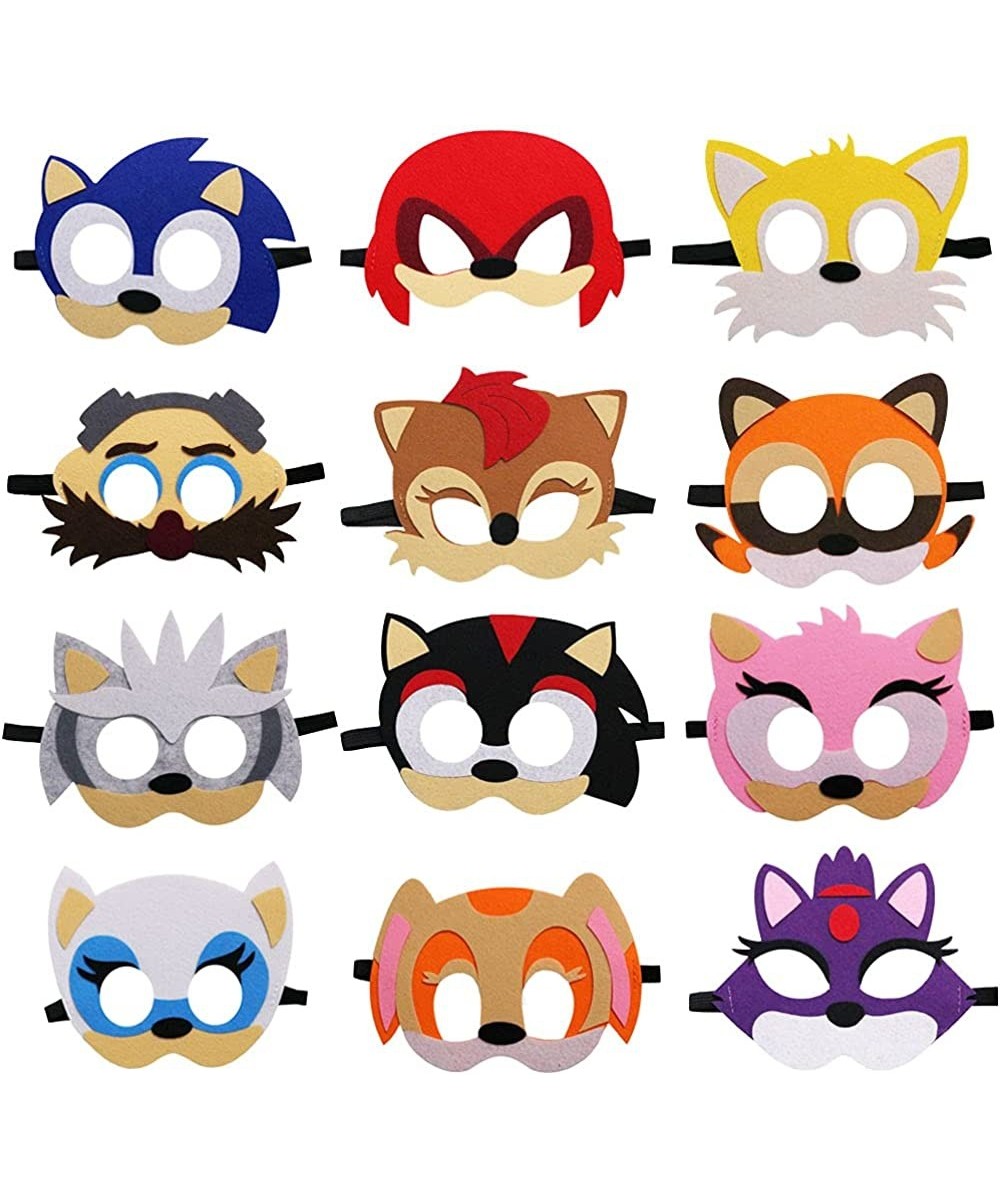 12 Packs Hedgehog Felt Masks Party Favors for Kid - Hedgehog Themed Party Supplies Birthday Cosplay Mask Photo Booth Prop Car...