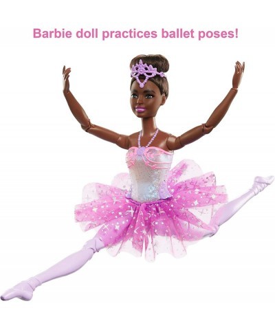 Doll Magical Ballerina Doll Black Hair Light-Up Feature Tiara and Purple Tutu Ballet Dancing Poseable Kids Toys $41.15 Dolls