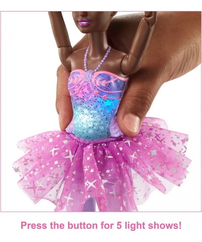 Doll Magical Ballerina Doll Black Hair Light-Up Feature Tiara and Purple Tutu Ballet Dancing Poseable Kids Toys $41.15 Dolls