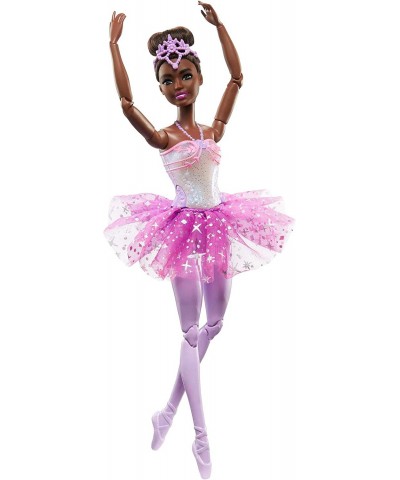 Doll Magical Ballerina Doll Black Hair Light-Up Feature Tiara and Purple Tutu Ballet Dancing Poseable Kids Toys $41.15 Dolls