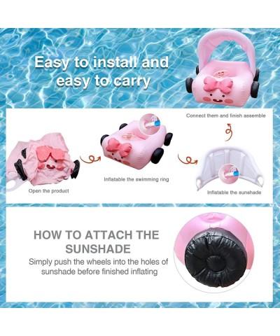 Inflatable Baby Pool Swimming Float with Detachable Canopy Cute Toddler Boys Girls Pool Floats Infant Pool Floaties Swim Ring...