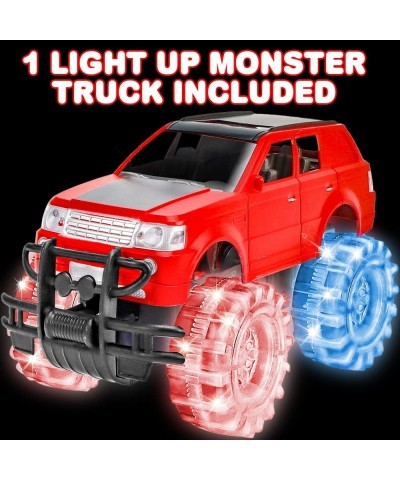 Light Up Red Monster Truck Toy 1 Piece 8 Inch Toy Monster Truck with Flashing LED Tires and Batteries Push n Go Car Toys for ...