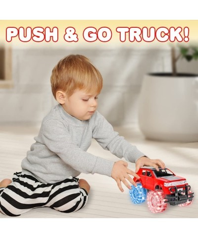 Light Up Red Monster Truck Toy 1 Piece 8 Inch Toy Monster Truck with Flashing LED Tires and Batteries Push n Go Car Toys for ...