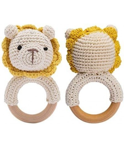 Wooden Baby Rattle Crochet Lion Baby Toys Handmade Newborn Toy Early Development Grips Stuffed Animal Organic Rattle $28.24 B...