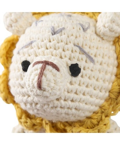 Wooden Baby Rattle Crochet Lion Baby Toys Handmade Newborn Toy Early Development Grips Stuffed Animal Organic Rattle $28.24 B...