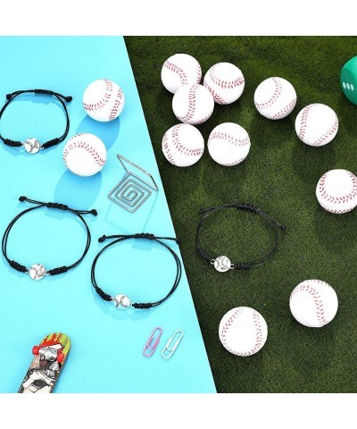 36 Pieces Ball Party Favor Set 24 Adjustable Baseball Rugger Soccer Bracelet Inspirational Sport Wristbands 12 Pcs Sports Str...