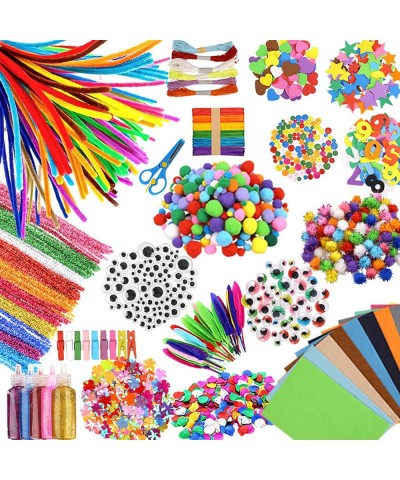 1600+ Set Easter Arts and Crafts Supplies for Kids - Craft Accessories for Toddlers Googly Eyes Pipe Cleaners Poms Feathers B...