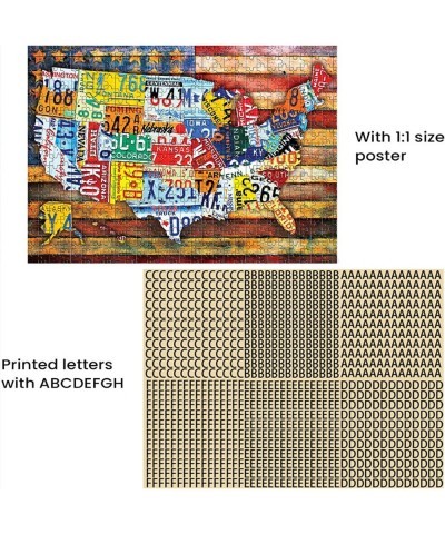 500-piece Wooden Jigsaw Puzzle in car-Plate map Pattern Recommended for Adults and Children as an Intellectual DIY Game and a...