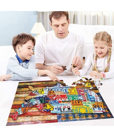 500-piece Wooden Jigsaw Puzzle in car-Plate map Pattern Recommended for Adults and Children as an Intellectual DIY Game and a...