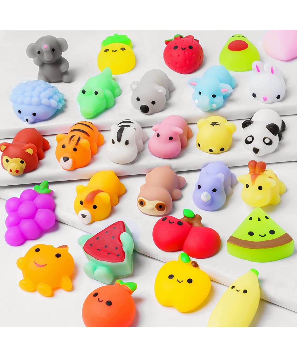 28Pcs Fruit and?Animals?Mochi?Squeeze?Toys?Mini Kawaii Fidget Toys Party Favor for Kids Birthday Gift Treat Goodie Bags Fille...