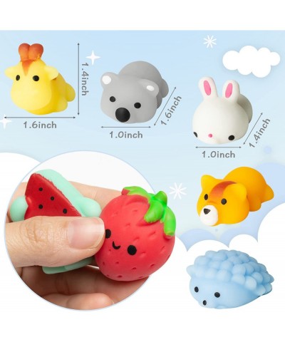 28Pcs Fruit and?Animals?Mochi?Squeeze?Toys?Mini Kawaii Fidget Toys Party Favor for Kids Birthday Gift Treat Goodie Bags Fille...