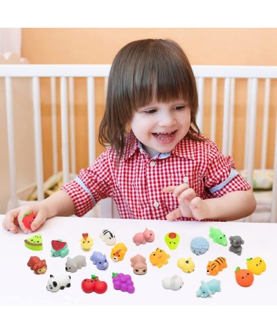 28Pcs Fruit and?Animals?Mochi?Squeeze?Toys?Mini Kawaii Fidget Toys Party Favor for Kids Birthday Gift Treat Goodie Bags Fille...