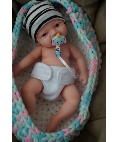 Reborn Baby Doll Girl 7 Inch Silicone Doll Mini Realistic Newborn Baby Dolls Silicone Full Body Stress Relief for Adults Hand...