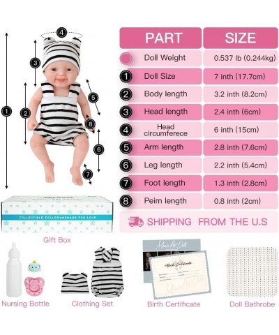 Reborn Baby Doll Girl 7 Inch Silicone Doll Mini Realistic Newborn Baby Dolls Silicone Full Body Stress Relief for Adults Hand...