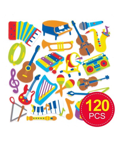 AW660 Music Foam Stickers - Pack of 120 Musical Instrument Themed Puffy Scrapbook Stickers in Fun Foam Shapes $15.87 Kids' Dr...