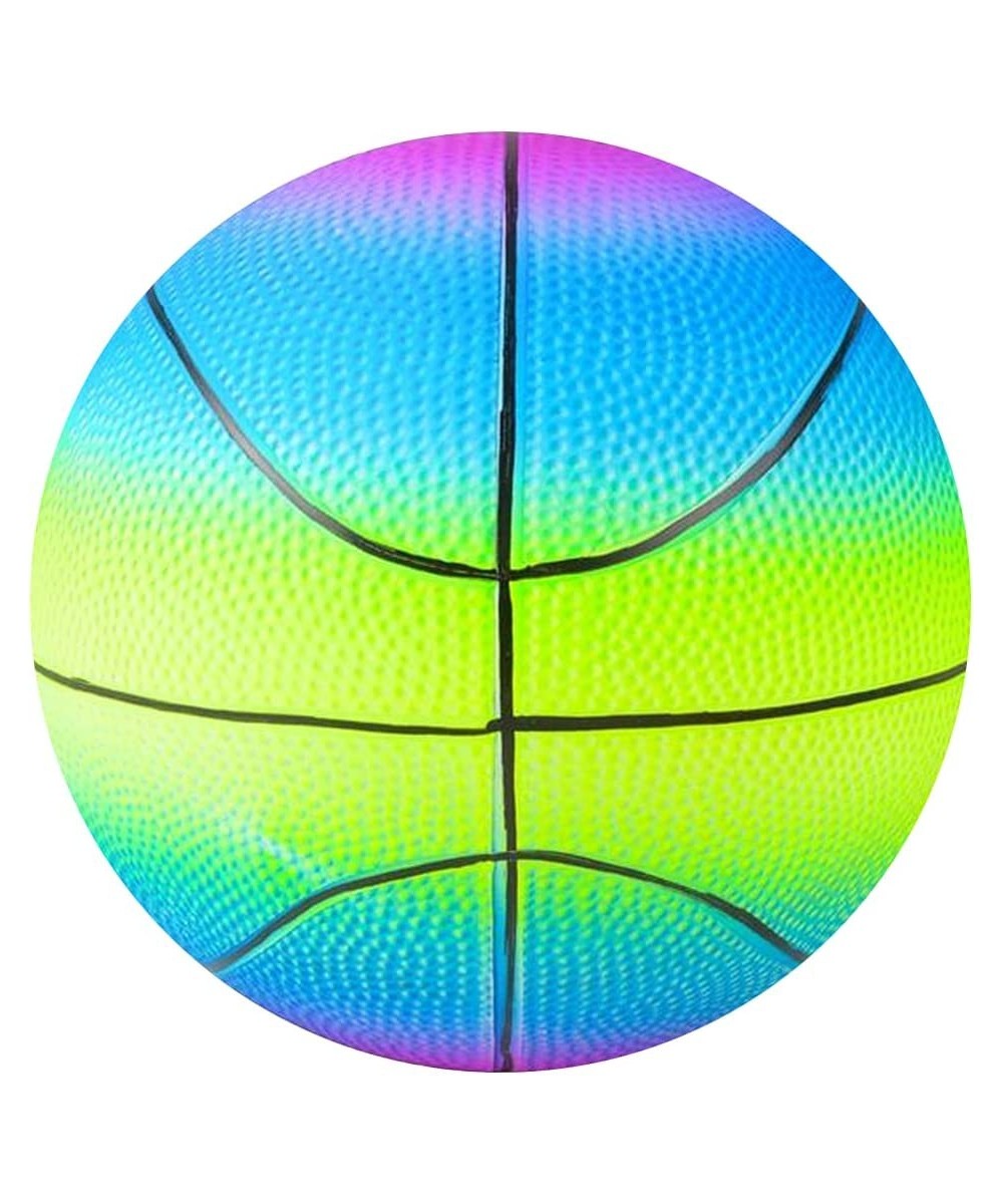 Rainbow Basketball for Kids Bouncy 9” Rubber Kick Ball for Backyard Park and Beach Outdoor Fun Beautiful Rainbow Colors Durab...