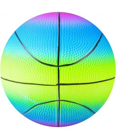 Rainbow Basketball for Kids Bouncy 9” Rubber Kick Ball for Backyard Park and Beach Outdoor Fun Beautiful Rainbow Colors Durab...