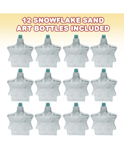 Snowflake Sand Art Bottles Pack of 12 Clear Containers for Sand Art Fun Craft Party Supplies and Party Favors for Kids - Sand...