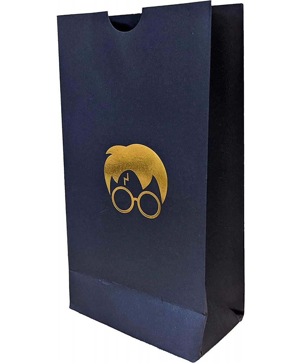 Harry Wizard Black Party Paper Favor Bags with Gold Foil - Magic Potter Theme // 24-Pack 4.75 x 8.75 inches $28.42 Kids' Part...