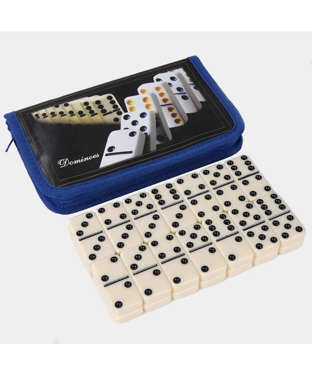 Dominoes Set- 28 Piece Double 6 Ivory Domino Tiles Set Classic Family Game with Cloth Storage Case $25.51 Domino & Tile Games