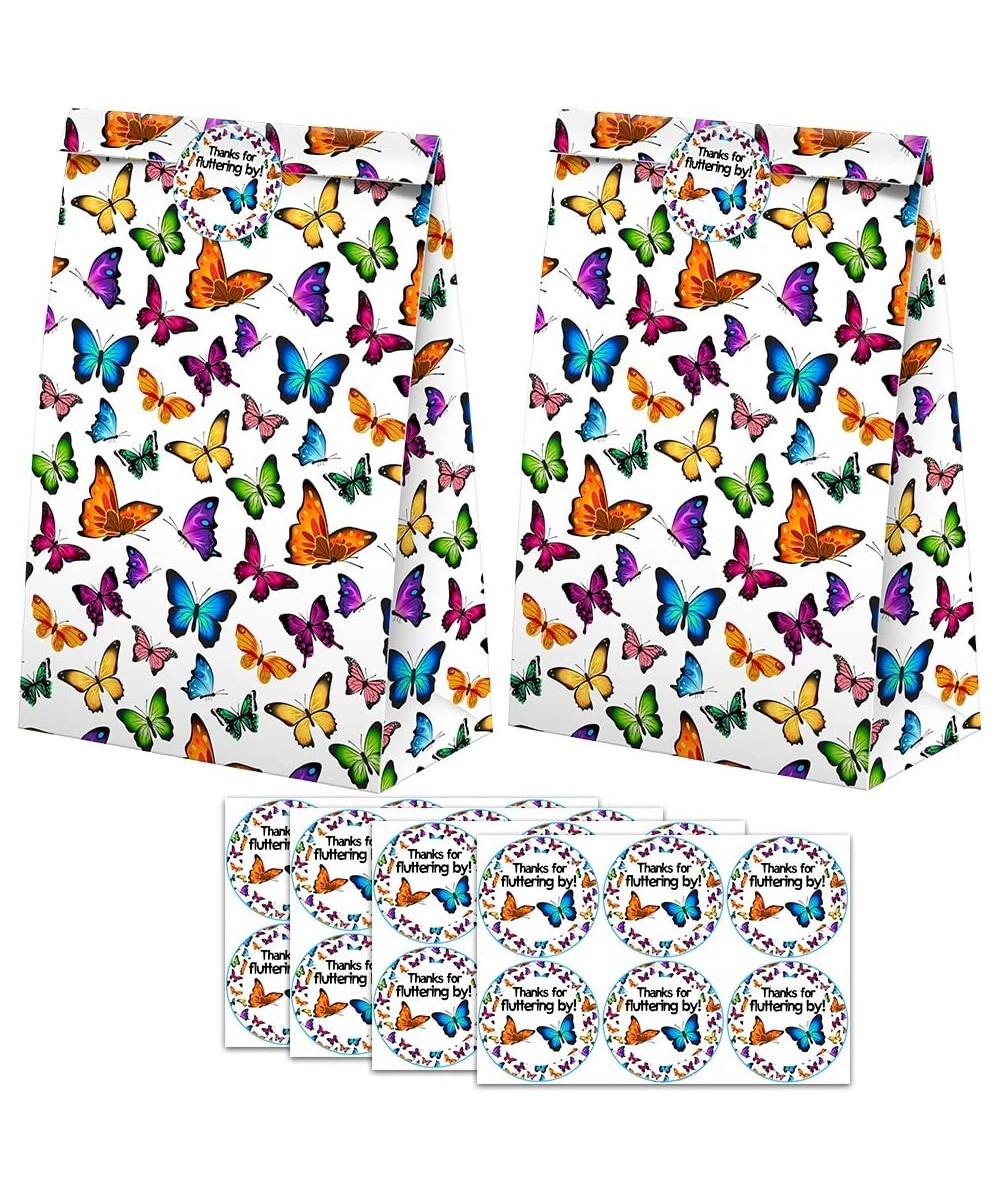 Butterfly Goodie Bags-24 Pcs Butterfly Party Favors Candy Bags with Stickers Butterfly Goody Gift Treat Bags Butterfly Themed...