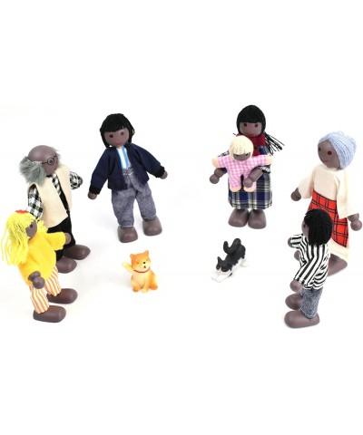 Wooden Dollhouse People of 7 Pcs Family Figures with 2 Pets (Dog and Cat) for Girls Toddler Kids Dollhouse Accessories Toy $2...