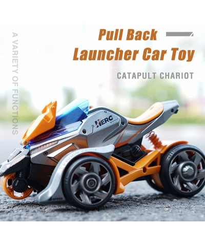 Pull Back Motorcycle Toys 3 in 1 Alloy Die-cast Motorcycles Launcher Toy with Sound & Light Trinity Chariot Catapult Toy Cars...