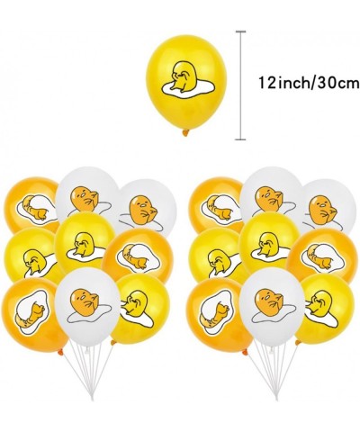 32Pcs Gudetama Birthday Party Supplies Party Favors Set For Kids Gudetama Cake Topper Cupcake Toppers Banner Balloons For Gud...