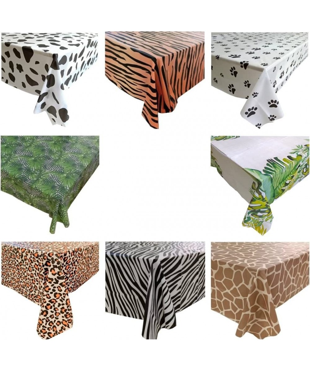 7pcs Animal Print Table Covers with 54X108 inch Safari Animal Tablecloth Jungle Animal Theme Table Covers Zoo Print Table Clo...