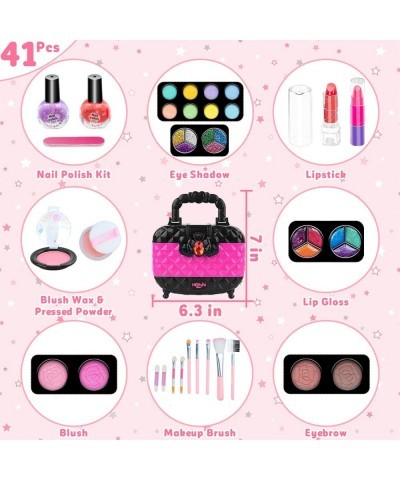 41 Pcs Kids Makeup Toy Kit for Girls Washable Makeup Set Toy with Real Cosmetic Case for Little Girl Pretend Play Makeup Beau...