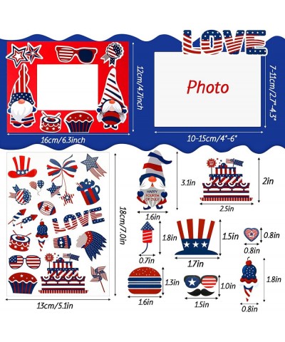 30 Pack 4th of July Picture Frame Craft Kits for Kids Patriotic DIY Photo Frame Craft Labor Day Photo Gifts Colorful Fun Patr...