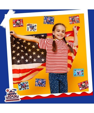 30 Pack 4th of July Picture Frame Craft Kits for Kids Patriotic DIY Photo Frame Craft Labor Day Photo Gifts Colorful Fun Patr...