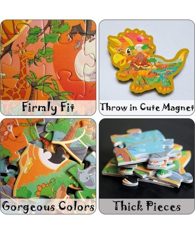 Floor Puzzles for Kids Ages 5-10 Double-Sided Dinosaur Puzzle Toddler Toys and Gifts for Kids Boys Girls Glow in The Dark Ani...