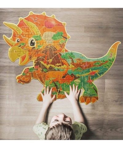 Floor Puzzles for Kids Ages 5-10 Double-Sided Dinosaur Puzzle Toddler Toys and Gifts for Kids Boys Girls Glow in The Dark Ani...