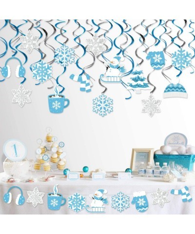 Snowflake Party Hanging Swirls Frozen Party Ceiling Decorations for Winter Wonderland Birthday Party Decorations Little Snowf...