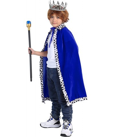 King Costume for Kids Aldult Robe Crown Scepter Set Boys Royal Prince Cape Dress Up Cosplay $29.64 Kids' Costumes