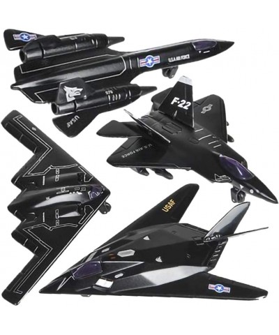 Diecast Stealth Bomber Toy Jets with Pullback Mechanism Set of 4 Diecast Metal Jet Plane Fighter Toys for Boys Air Force Mili...