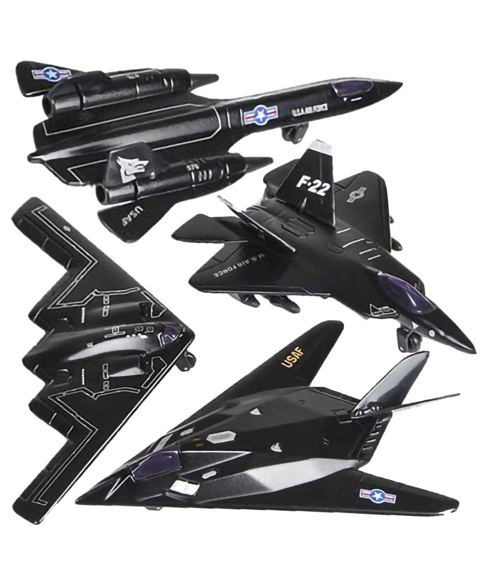 Diecast Stealth Bomber Toy Jets with Pullback Mechanism Set of 4 Diecast Metal Jet Plane Fighter Toys for Boys Air Force Mili...